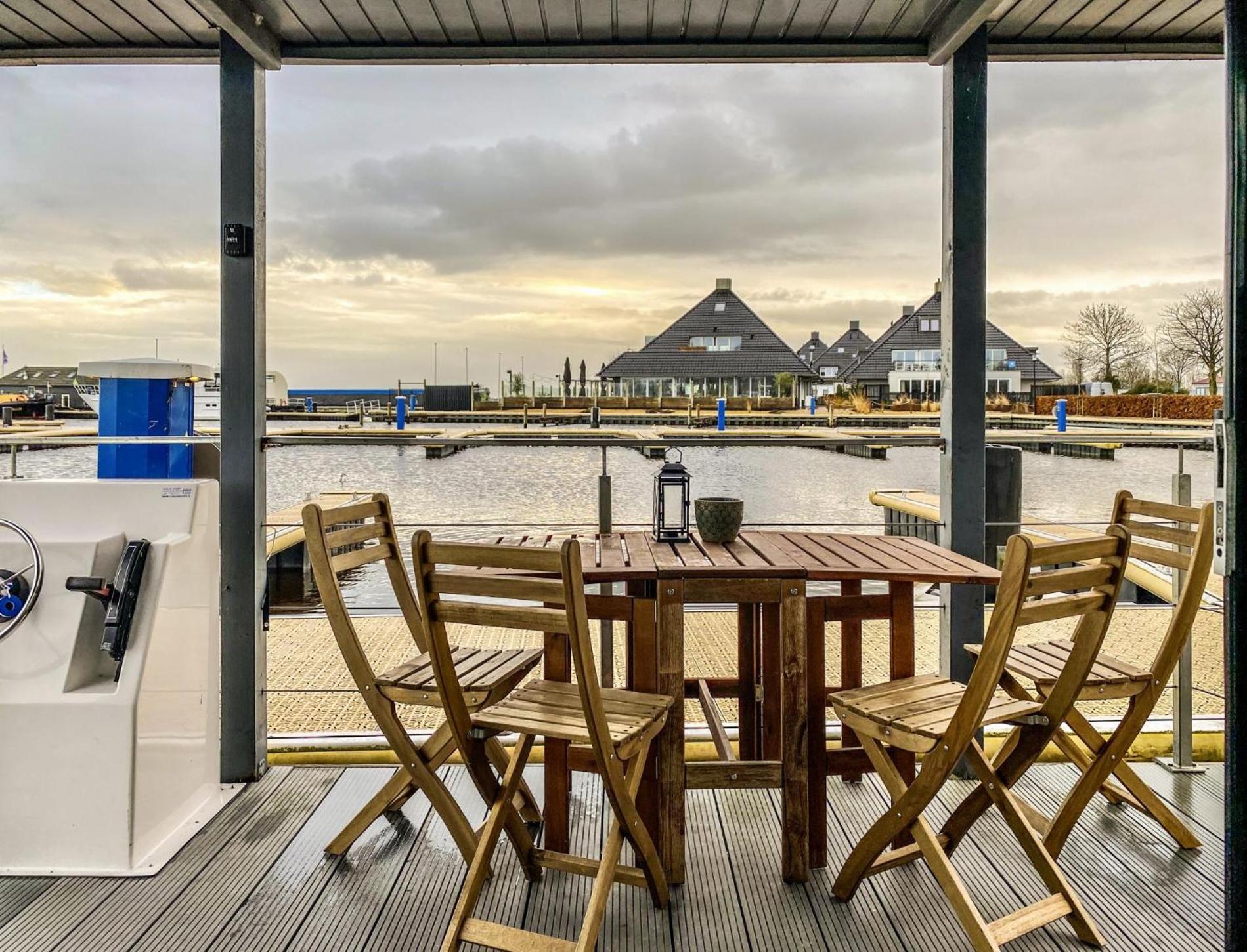 Houseboat Blue Sneekermeer Offingawier Exterior foto